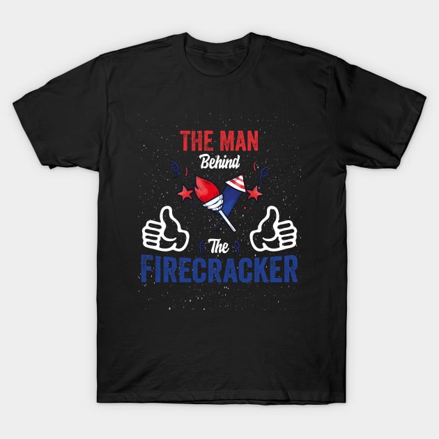 Funny Pregnancy 4th Of July The Man Behind The Firecracker T-Shirt by Saad Store 